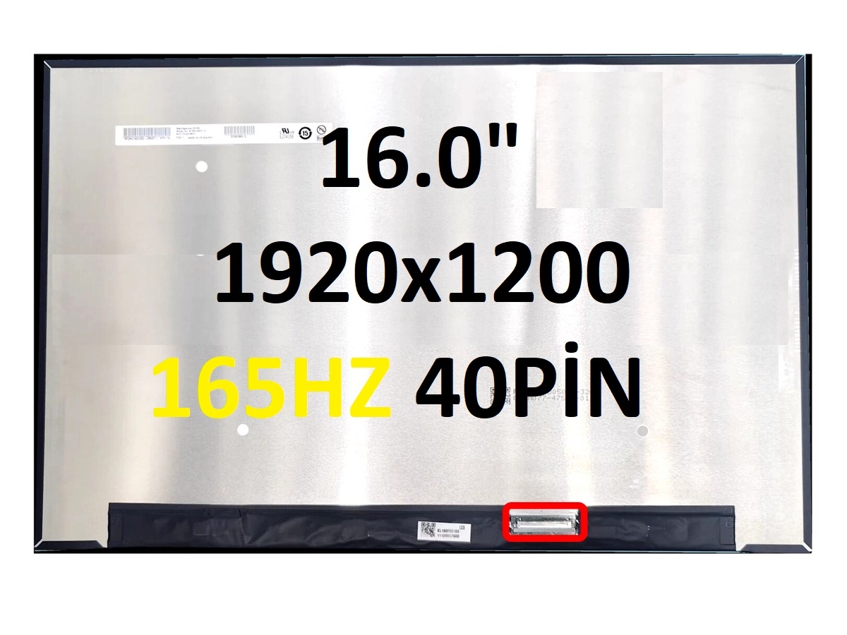 B160UAN01.Q 16.0’’ Slim Led 40Pin 165HZ Ekran